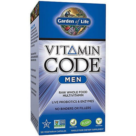 Garden of Life Multivitamin for Men - Vitamin Code Men'S Raw Whole Food Vitamin Supplement with Probiotics, Vegetarian, 120 Capsules