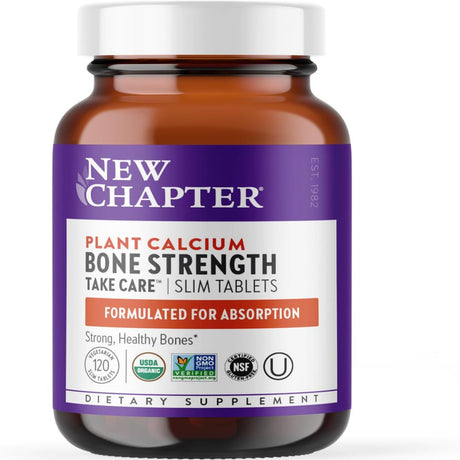 New Chapter Calcium Supplement Bone Strength Organic Plant Calcium with Vitamin K2 + D3 + Magnesium, Vegetarian, Gluten Free - 120 Count (40 Day Supply) 120 Count (Pack of 1)