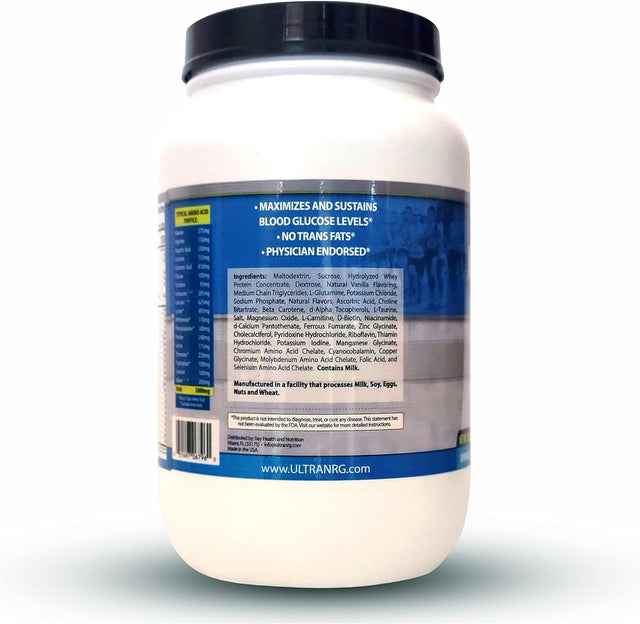 Endurance Drink Mix, Vanilla (35G,40 Servings) Liquid Nutrition for Athletes.Regulates Spikes in Blood Glucose Levels. Prevents Skeletal Muscle Breakdown.No Preservative-Non Gmo-No Trans Fats