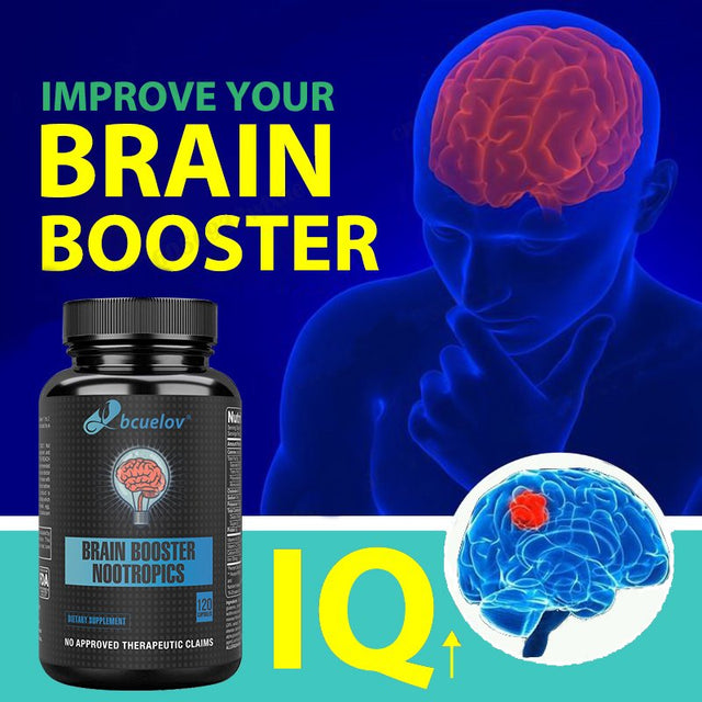 Super Nootropic Brain Booster Supplement - Enhance Focus, Boost Concentration & Improve Memory | Mind Enhancement with Ginkgo Biloba & St Johns Wort for Neuro Energy & IQ