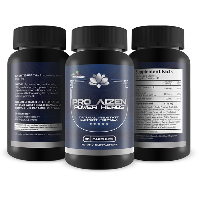 Pro Aizen Power Herbs - Male Prostate Support Supplement - Aid Healthy Urinary Flow & Bladder Emptying - Inflammation Support - Prostate Size Support - Promote Male Prostate Health