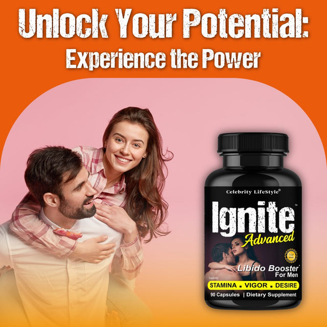 Ignite Testosterone Booster Vitamins for Men, Vitality Booster 90 Caps