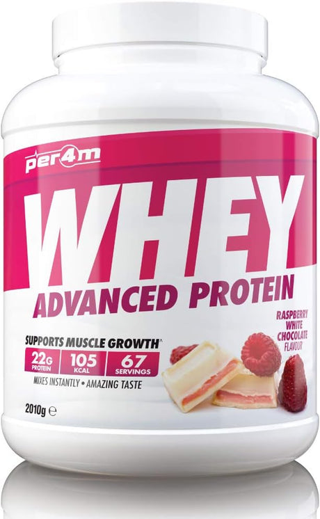 Whey Advanced Protein Powder, 67 Servings of Delicious Muscle Building Protein, Raspberry White Chocolate, 2010G