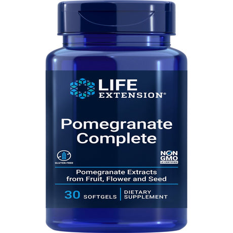 Life Extension Pomegranate Complete - Comprehensive Superfood Health Supplement, Supports Cardiovascular Endothelial Health - Gluten-Free, Non-Gmo - 30 Softgels