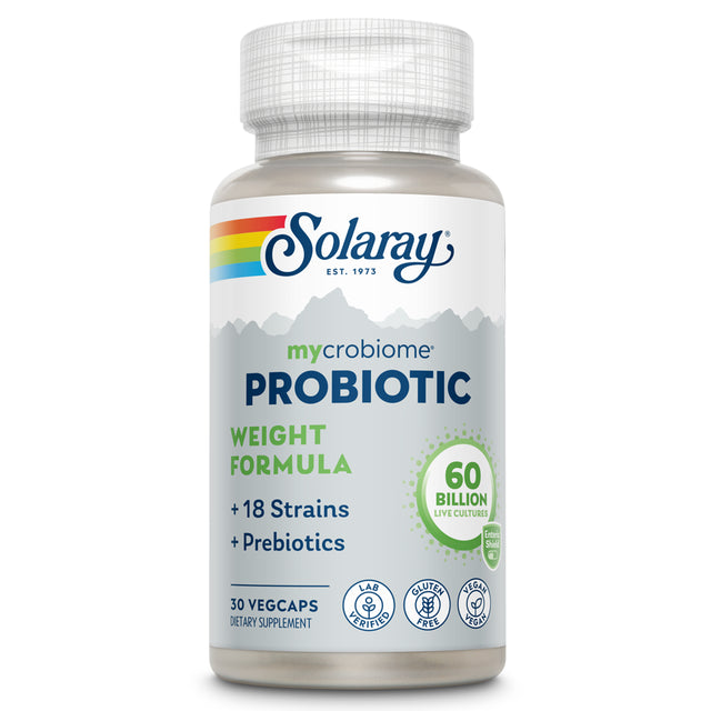 Solaray Mycrobiome Weight Formula | Specially Formulated for Weight Health | Supports Normal Appetite, Energy Levels & More | 50 Billion CFU | 30 Ct