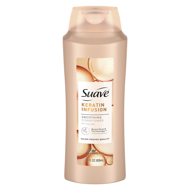 Suave Keratin Infusion Smoothing Conditioner for Frizzy Hair, 28 Oz