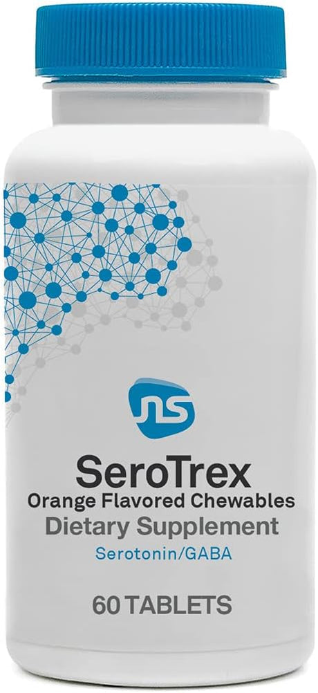 Neuroscience Serotrex - Chewable 5-HTP with L-Theanine to Support Mood, Calm and Sleep in Adults & Children (60 Orange Flavor Chewable Tablets)