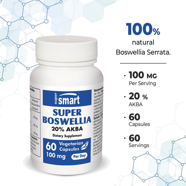 Supersmart - Super Boswellia Serrata Extract (20% AKBA) 100 Mg per Day - Joint Supplement | Non-Gmo & Gluten Free - 60 Vegetarian Capsules