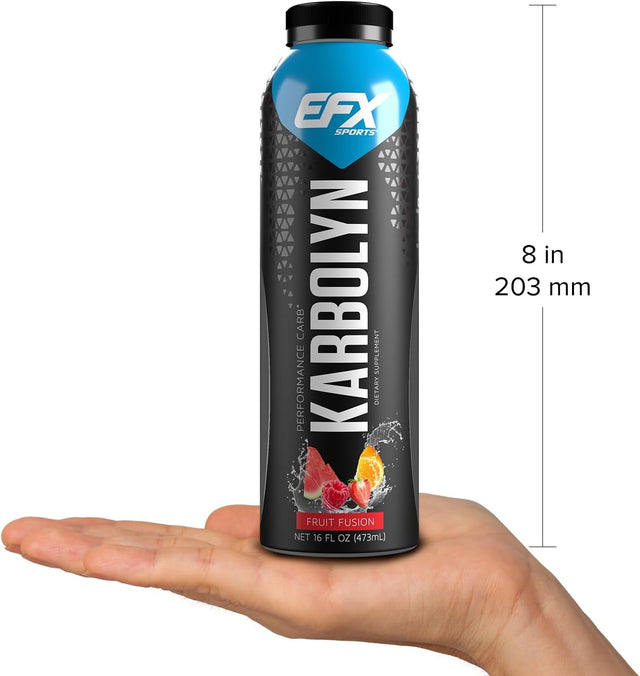 EFX Sports Karbolyn Fuel Drink | Pre, Intra, Post Workout Carbohydrate Drink | Carb Load, Sustained Energy | Stimulant & Sugar Free | 12 Pack (Fruit Fusion)