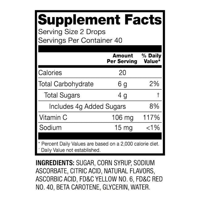 Equate Vitamin C Dietary Supplement Drops, 80 Count