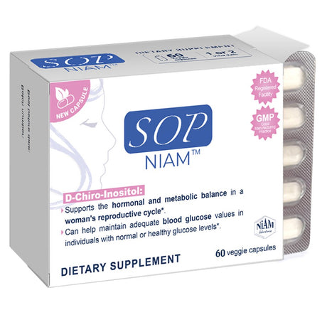 SOP NIAM - 60 Day Supply- |PCOS Supplement | D-Chiro Inositol + Multivitamin Capsules - Hormonal and Metabolic Balance in a Woman'S Reproductive Cycle - 60 Veggie Capsules