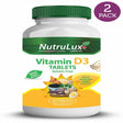 Nutrulux Vitamin D3 (25 Mg) Halal Vegan Gelatin-Free Tablets - Bone Health Support Supplement - Immune Boosting - Daily Intake - Halal Certified - Gelatin-Free Pills 120 Tablets (Pack of 2)