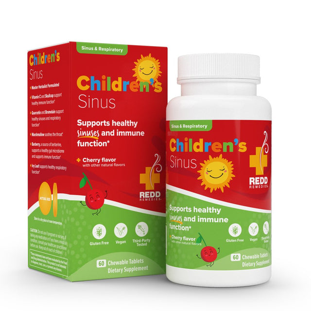 Redd Remedies, Children'S Sinus Support, Immune, Respiratory and Digestive Health Formula, 60 Tablets