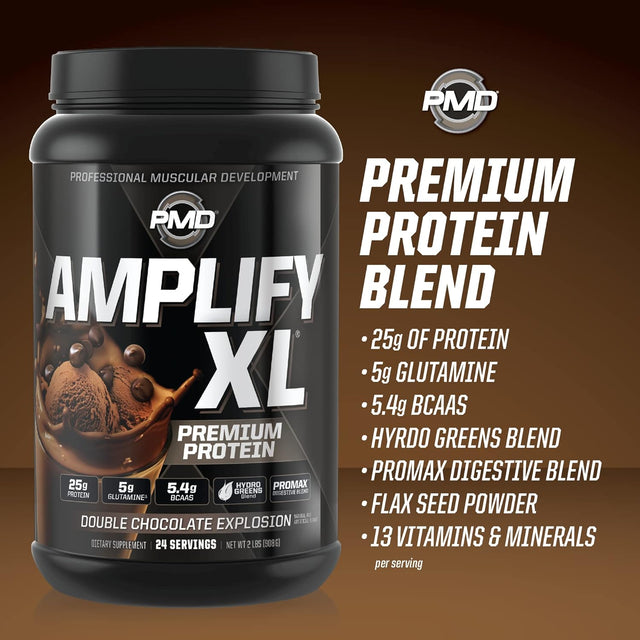 PMD Sports Amplify XL Premium Whey Protein Double Chocolate Explosion (24 Servings) & Isatori Bio-Gro Unflavored (60 Servings)