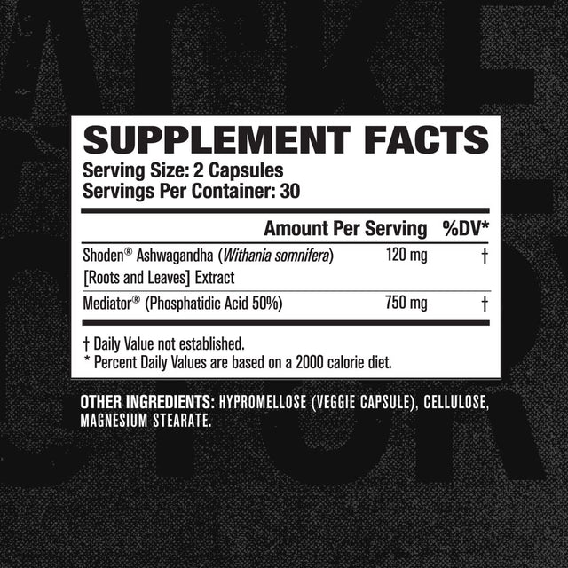 Jacked Factory Mediator Phosphatidic Acid & Shoden Ashwagandha Muscle Builder Supplement - Form XT Lean Muscle Growth & Strength, 60 Capsules