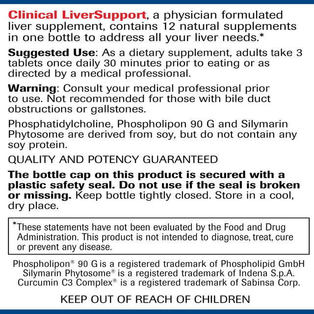 Natural Wellness Clinical Liver Support - Patented Milk Thistle, Curcumin & Alpha R-Lipoic Acid - 12 Natural Ingredients for Maximum Absorption - 90 Tablets: 30-Day Supply