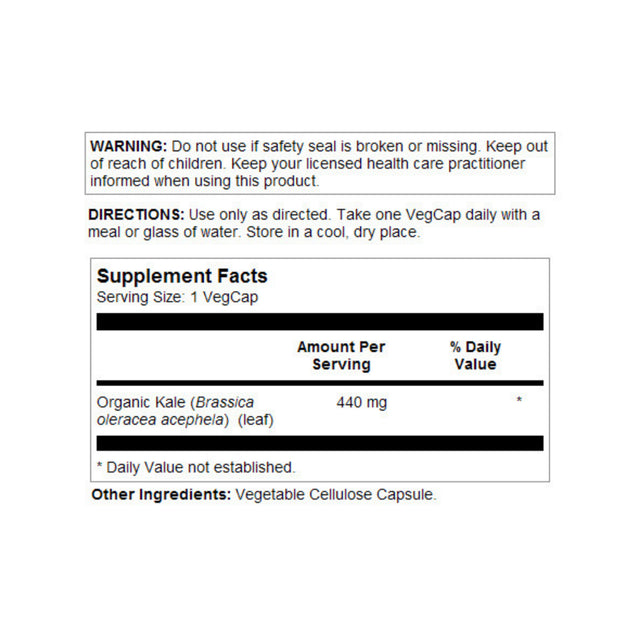 Solaray Kale Leaf 440 Mg | 100 Vegcaps