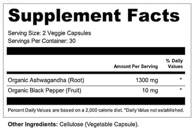 Black Pepper & Ashwagandha Capsules Bloating Relief Thyroid Support Mood Support Supplement Stress Relief Supplement Ayurveda Products Supplements for Women & Men (60 Count)