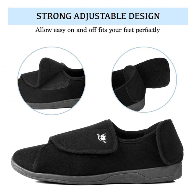 EUROPEAN SOFTEST Men'S 80D High Density Memory Foam Diabetic Shoes with Adjustable Closures