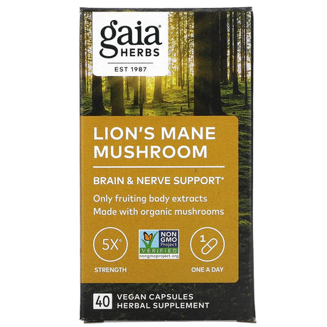 Gaia Herbs, Lion'S Mane Mushroom, 40 Vegan Capsules