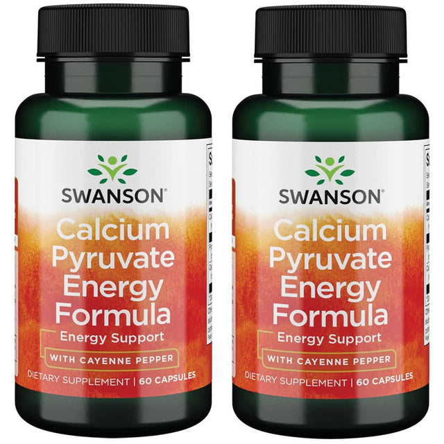 Swanson Calcium Pyruvate Energy Formula 60 Caps 2 Pack