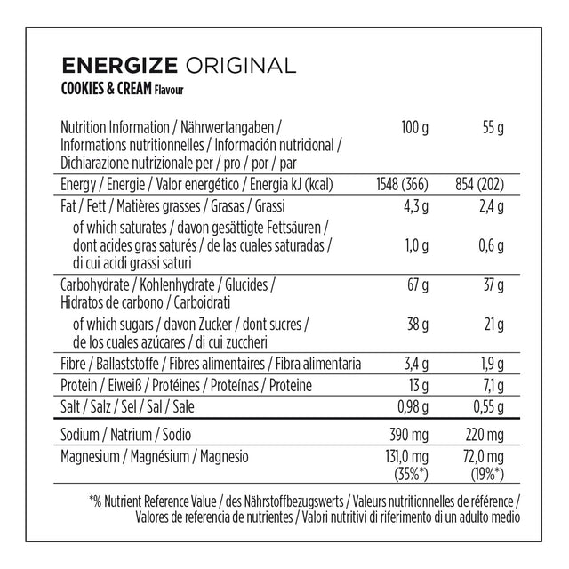 Powerbar Energize Original 55Gr X 25 Bars Cookies & Cream