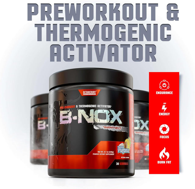 Betancourt Nutrition B-Nox Pre Workout Thermogenic Activator | L-Carnitine, Beta Alanine | Endurance & Lean Muscle Gains | 30 Servings (Tropical Paradise)