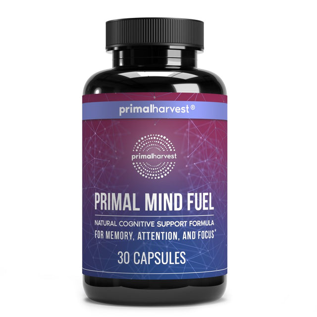 Brain Supplements by Primal Harvest, Primal Mind Fuel 30 Brain Booster Capsules