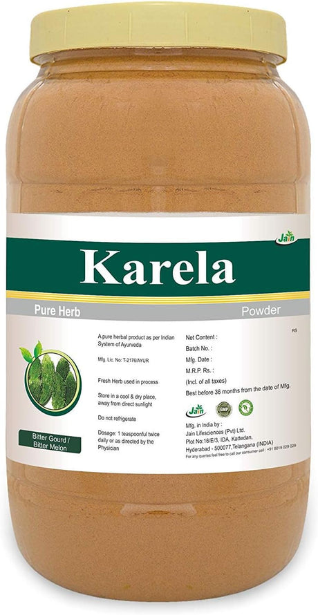 Jain'S Karela Powder - 1 Kg - Indian Ayurveda'S Pure Natural Herbal Supplement Powder