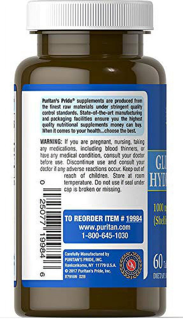 Puritan'S Pride Glucosamine Hydrochloride 1000 Mg Shellfish-Free-60 Tablets