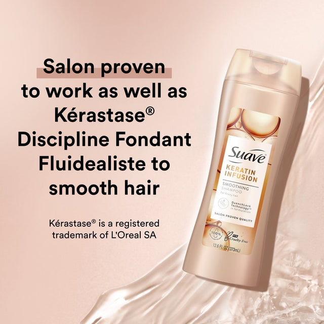 Suave Keratin Infusion Smoothing Shampoo for Frizzy Hair 12.6 Fl Oz