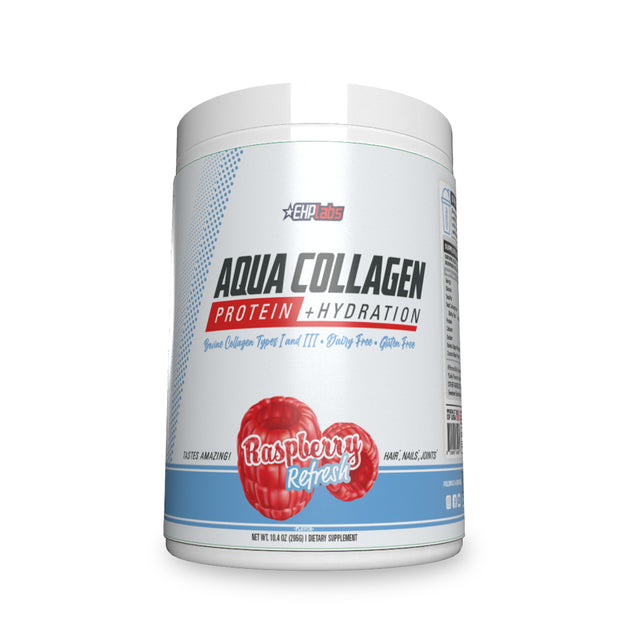 Ehplabs Aqua Hydrolyzed Collagen Peptides Powder - 10G of Protein per Serving, Hydration & Gut Health Support, Grass Fed Pasture-Raised Bovine Collagen, Type I & III, 24 Servings (Raspberry Refresh)