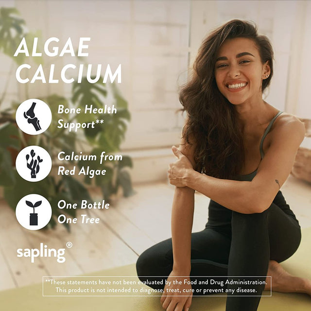 Calcium Supplement - Whole Food with Vitamin K2 & D3, Magnesium, Zinc, Boron, Mineral Complex. Sourced Sustainably from Red a Ae. for Bone Strength and Support. Non-Gmo & Vegan 90 Capsules.