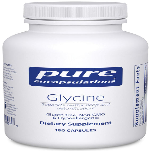 Pure Encapsulations Glycine | Amino Acid Supplement for Liver and Body Detox, Kidney Support, Brain, Nervous System, and Stress Reduction* | 180 Capsules