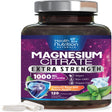 Magnesium Citrate Capsules 1000Mg - Max Absorption Magnesium Powder Capsules for Muscle, Nerve, Bone and Heart Health Support, High Absorption Citrate Complex, Gluten Free, Non-Gmo - 120 Capsules