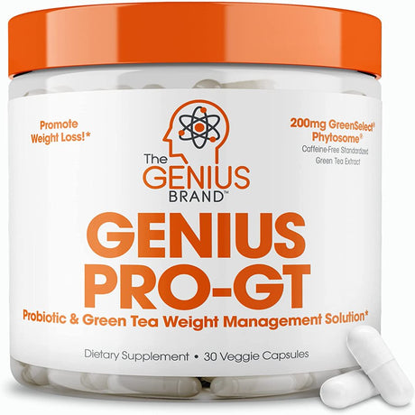 Digestion Supplement, Probiotics for Weight Loss with Green Tea Extract, Fat Burner Genius Pro-Gt by the Genius Brand