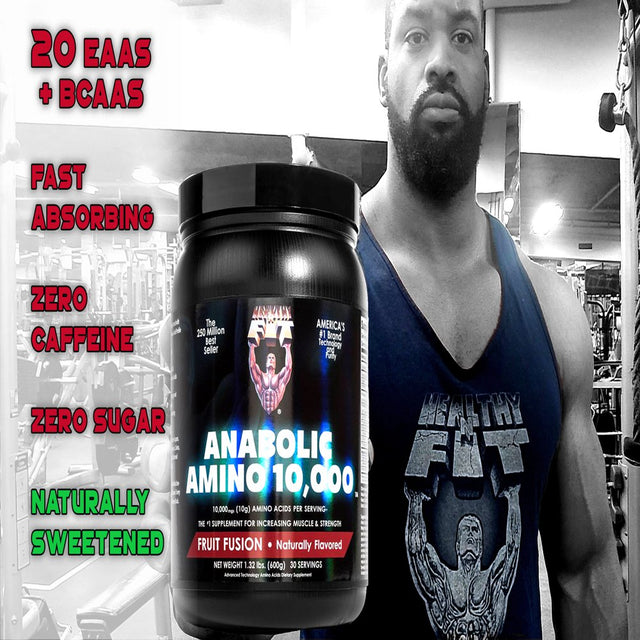 Healthy N Fit Anabolic Amino 10,000 Powder Fruit Fusion 1.32 Lbs