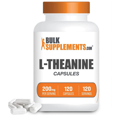 Bulksupplements.Com L-Theanine Capsules, 200Mg - Cognitive Support (120 Gel Capsules - 120 Servings)