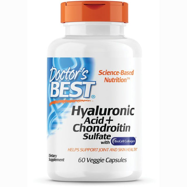 Doctor'S Best Hyaluronic Acid with Chondroitin Sulfate, Non-Gmo, Gluten Free, Soy Free, Joint Support, 60 Caps