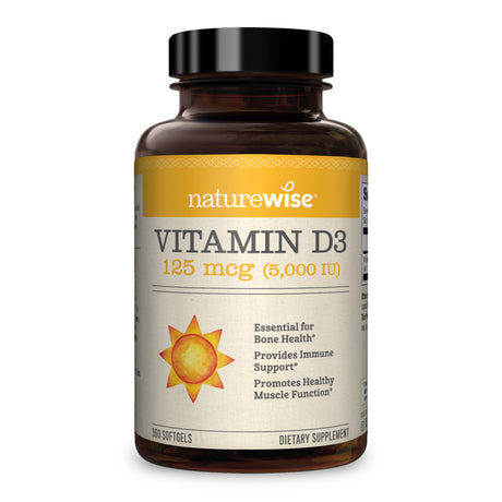 Naturewise Vitamin D3 5000 IU (125Mcg) 360 Softgels