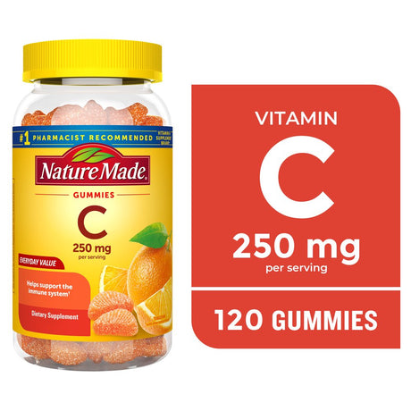 Nature Made Vitamin C 250 Mg per Serving Gummies, Dietary Supplement, 120 Count