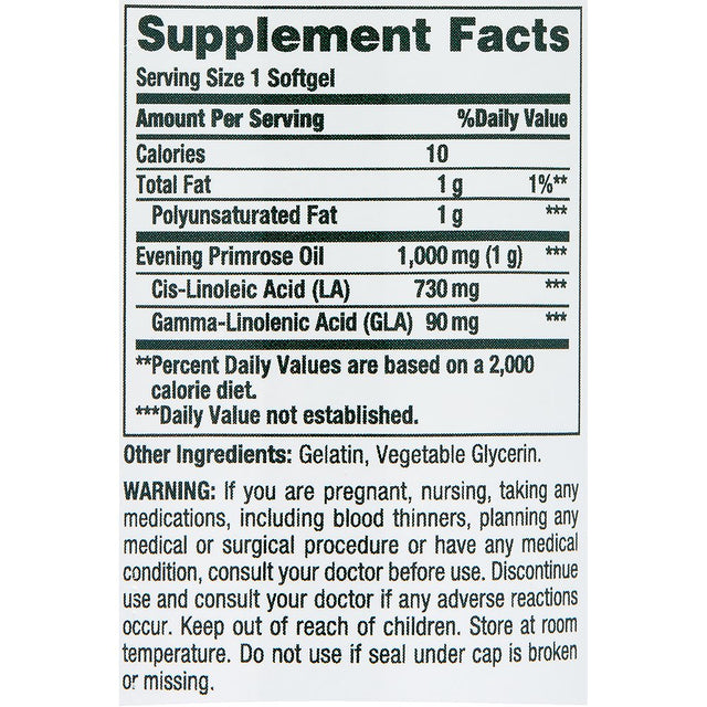 Nature'S Bounty Evening Primrose Oil Softgels, Herbal Supplement, 1000 Mg, 60 Ct