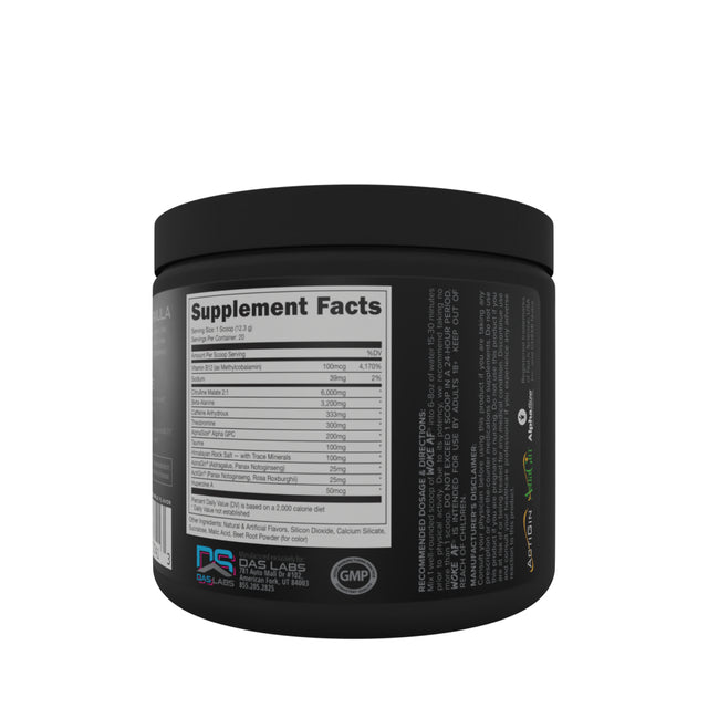 Bucked up Woke AF Pre-Workout Powder, Increased Energy, Miami, 333Mg Caffeine, 20 Servings