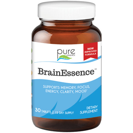 Brain Essence Natural Booster Supplement - for Healthy Memory, Focus and Clarity Support - Rhodiola, Bacopa Monnieri, Ashwagandha by Pure Essence - 30 Tablets