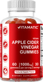 Vitamatic Apple Cider Vinegar Gummies - 1000Mg per Serving - 60 Vegan Gummies - ACV Gummies for Detox, Weight Loss Support, Energy Boost, Digestion & Gut Health