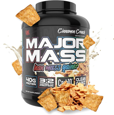 VMI Sports | Major Mass Lean Mass Gainer | Mass Gainer Protein Powder for Muscle Gain | Weight Gainer Protein Powder for Men | Weight Gainer for Women (Cinnamon Crunch, 4 Pounds)