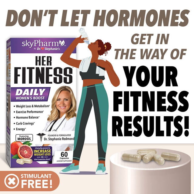 Skypharm Her Fitness - Daily Women’S Boost for Weight Management & Exercise Support - Promotes Hormone Balance