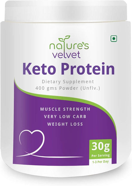 Nature'S Velvet Lifecare Unflavoured Protein Powder Keto Diet Supplement (400 G)