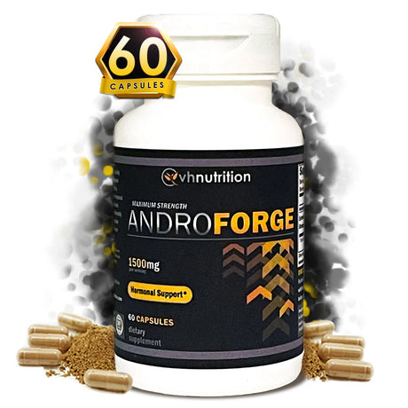 VH Nutrition ANDROFORGE | Natural Testosterone Booster* | Tongkat Ali, Ashwagandha, Epimedium | 1500Mg Proprietary Formula | 60 Capsules