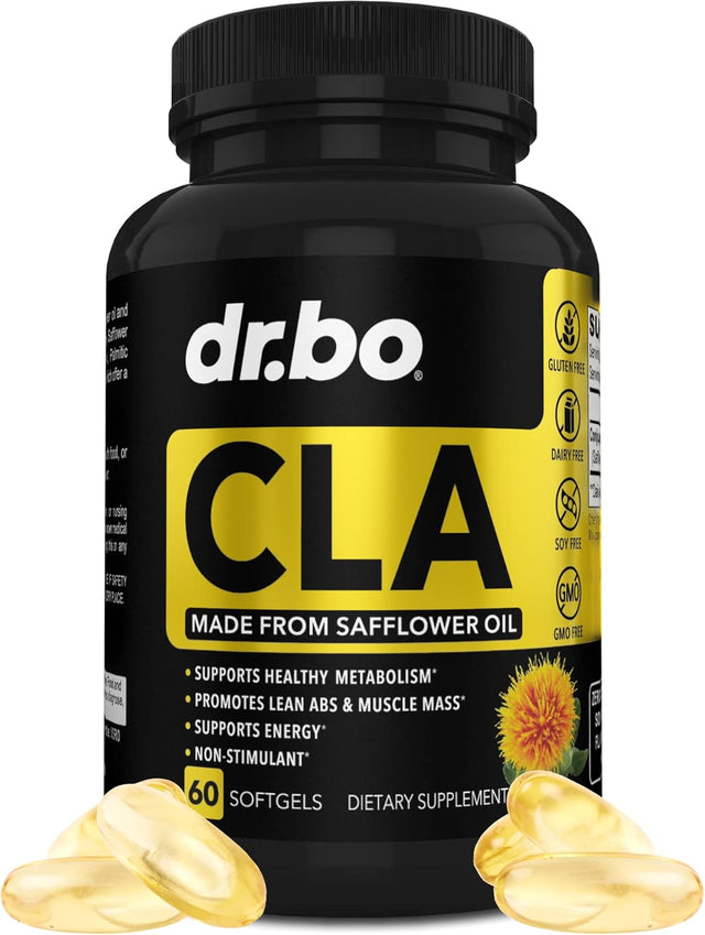 CLA Safflower Oil Supplement for Men & Women - Pure Safflower Oil High Linoleic Preworkout, Abs Muscle & Workout Capsules - Premium 780Mg CLA Conjugated Linoleic Acid Pills Supplements - 60 Softgels